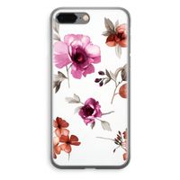 Geschilderde bloemen: iPhone 8 Plus Transparant Hoesje - thumbnail