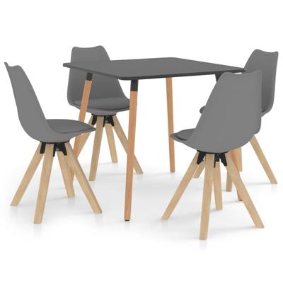 vidaXL 5-delige Eethoek grijs