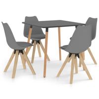 vidaXL 5-delige Eethoek grijs
