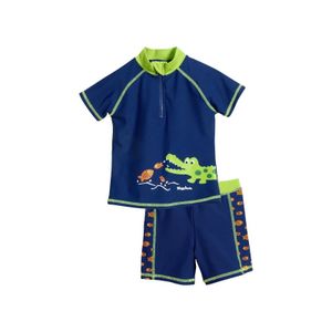 Playshoes tweedelige zwemsuit Krokodil Blauw Maat