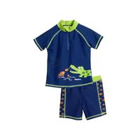 Playshoes tweedelige zwemsuit Krokodil Blauw Maat - thumbnail