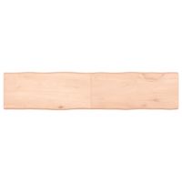 Tafelblad natuurlijke rand 180x40x6 cm massief eikenhout - thumbnail