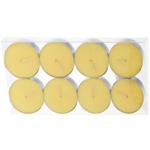 Citronella waxine lichtjes/kaarsjes - 16x - citrusgeur   -