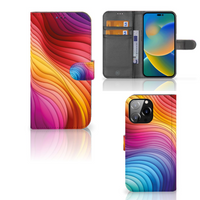 Book Case voor iPhone 14 Pro Max Regenboog - thumbnail