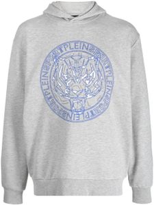 Plein Sport hoodie en coton à imprimé graphique - Gris