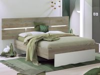 Bed PADEL 180x200 cm wit/endgrain eik - thumbnail