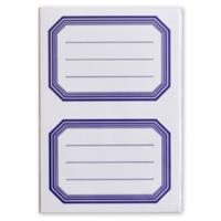 Soho schooletiketten 70 x 52 mm wit/blauw 5 vellen à 2 stuks