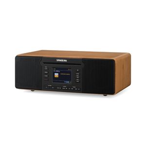 Sangean DDR-66 BT Internetradio met CD-speler Internet, DAB+, FM CD, USB, SD, AUX, Bluetooth, Internetradio Opnamefunctie, Wekfunctie Zwart, Walnoot