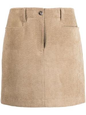 STUDIO TOMBOY Ribfluwelen mini-rok - Bruin