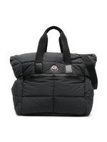 Moncler Enfant sac à langer matelassé à patch logo - Noir