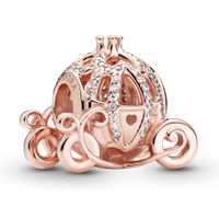 Pandora 789189C01 Hangbedel Disney Cinderella Pumpkin Coach zilver rosekleurig