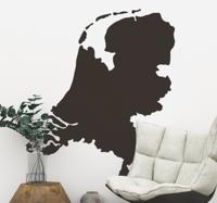 Muursticker wereldkaart Nederland uitgesneden