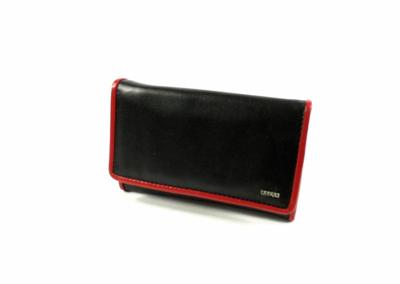 Klep portemonnee SOFT lijn zwart rood