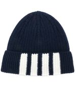 Thom Browne bonnet à détail de rayures - Bleu - thumbnail