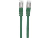Intellinet 740715 RJ45 Netwerk Aansluitkabel CAT 6A S/FTP 1.00 m Groen Folie afscherming, Afscherming gevlochten, Afgeschermd, Geschikt voor HDMI, Halogeenvrij