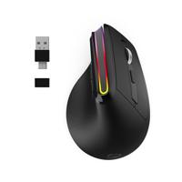 Mobility Lab Ergonomische draadloze muis RGB – instelbare precisie, 2-in-1 USB- of USB-C-ontvanger, Bluetooth-verbinding, stille klikken, energiebesparende modus