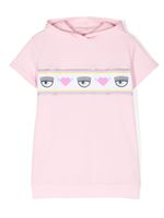 Chiara Ferragni Kids robe à bande logo - Rose