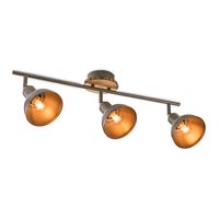 Landelijke LED Opbouwspot Denver - Naturel - 58/10.5/24cm - Dimbaar - plafonniere gemaakt van hout en metaal - inclusief LED lichtbron - E14 fitting - 4W - 400lm - 2700K - warm wit licht