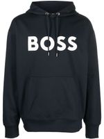 BOSS hoodie en coton à logo imprimé - Bleu - thumbnail