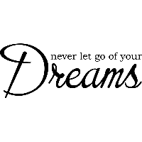 Never let go of your dreams - Muursticker