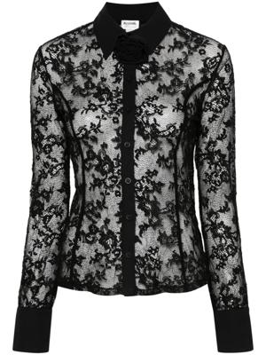 Blugirl Blouse met bloemenkant - Zwart Blugirl Blouse met bloemenkant - Zwart
