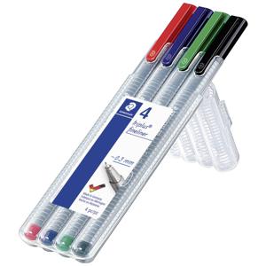 Staedtler triplus® 334 334 SB4 Fineliner Diverse kleuren 4 stuk(s)