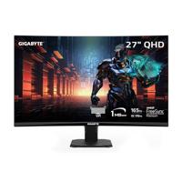 Gigabyte GS27QC 27 inch 165Hz 1440P gebogen gamingmonitor, 2560 x 1440 VA 1500R-scherm, 1ms (MPRT) reactietijd, HDR-gereed, FreeSync Premium, 1x Displaypoort 1.4, 2X HDMI 2.0