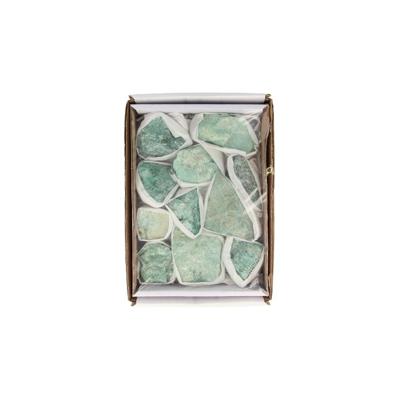 Doosje Fuchsiet ruw 500 gr. - 19 cm - groen - 19 cm Doosje Fuchsiet ruw 500 gr. - 19 cm - groen - 19 cm