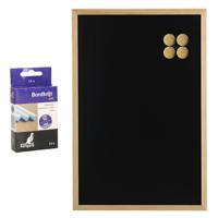 Krijtbord/schoolbord met magneten en 12x krijtjes - 40 x 60 cm