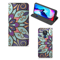 Motorola Moto G9 Play Smart Cover Purple Flower