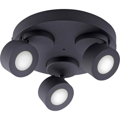 LED Plafondspot WiZ - Smart LED - Trion Sanca - 9W - Aanpasbare Kleur - 3-lichts - Rond - Mat Zwart - Aluminium