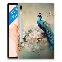 Back Case voor Samsung Galaxy Tab S7FE Vintage Pauwen - thumbnail