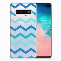 Samsung Galaxy S10 Plus TPU bumper Zigzag Blauw