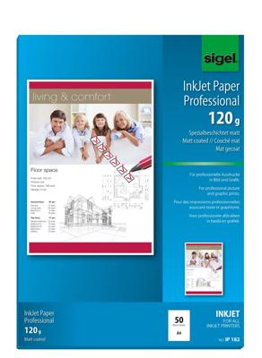 Sigel Inkjet Paper Professional IP182 Inkjet printpapier DIN A4 120 g/m² 50 vellen Helderwit