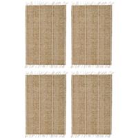 6x Beige/naturel gevlochten placemat 33 x 47 cm rechthoek - thumbnail