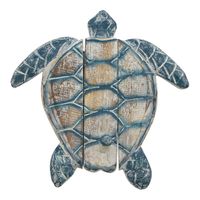 Houten Schildpad Kapstok Blauw (23 x 23 cm)