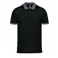 Poloshirt Sport Pro premium quality - zwart/grijs - mesh polyester - voor heren L  -