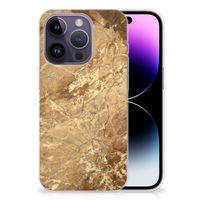 Apple iPhone 14 Pro TPU Siliconen Hoesje Marmer Creme