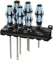 Wera 3334/3355/6 Schroevendraaier-set, RVS + houder, 6 -delig - 1 stuk(s) - 05032061001