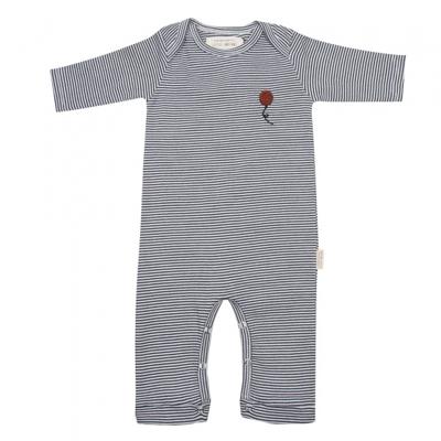 Little Indians jumpsuit Stripe junior katoen grijs/zwart mt 56 Little Indians jumpsuit Stripe junior katoen grijs/zwart mt 56