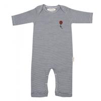 Little Indians jumpsuit Stripe junior katoen grijs/zwart mt 56
