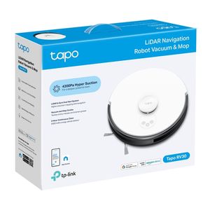 TP-Link Tapo RV30 robotstofzuiger 0,4 l Zakloos Zwart, Grijs, Wit