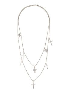 Emanuele Bicocchi Crosses double chain necklace - Argent