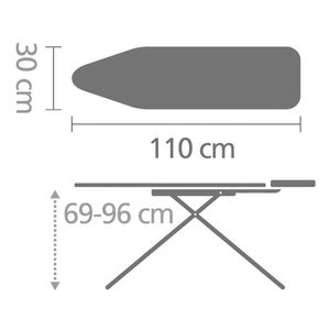 Brabantia 108808 strijkplank Normale grootte strijkplank 300 x 1100 mm