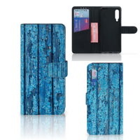 Xiaomi Mi 9 Book Style Case Wood Blue - thumbnail