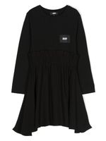 Dkny Kids robe en coton à patch logo - Noir - thumbnail