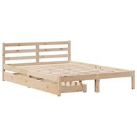 vidaXL Bedframe met lades massief grenenhout 160x200 cm, bed, bed ombouw, twijfelaar bed, bedbodem, slaapkamermeubel, 2 persoonsbed, tweepersoonsbed