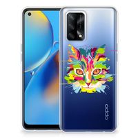 OPPO A74 4G Telefoonhoesje met Naam Cat Color