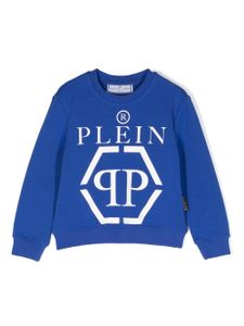 Philipp Plein Junior sweat à logo imprimé - Bleu