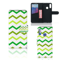 Motorola Moto E6 Plus Telefoon Hoesje Zigzag Groen